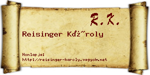 Reisinger Károly névjegykártya